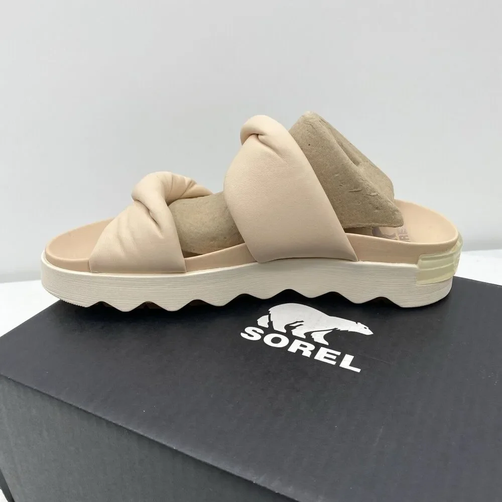 SOREL Vibe Twist Slide Women Flat Sandal Beige, Nova Sand, Sea Salt SIZE 10 NIB